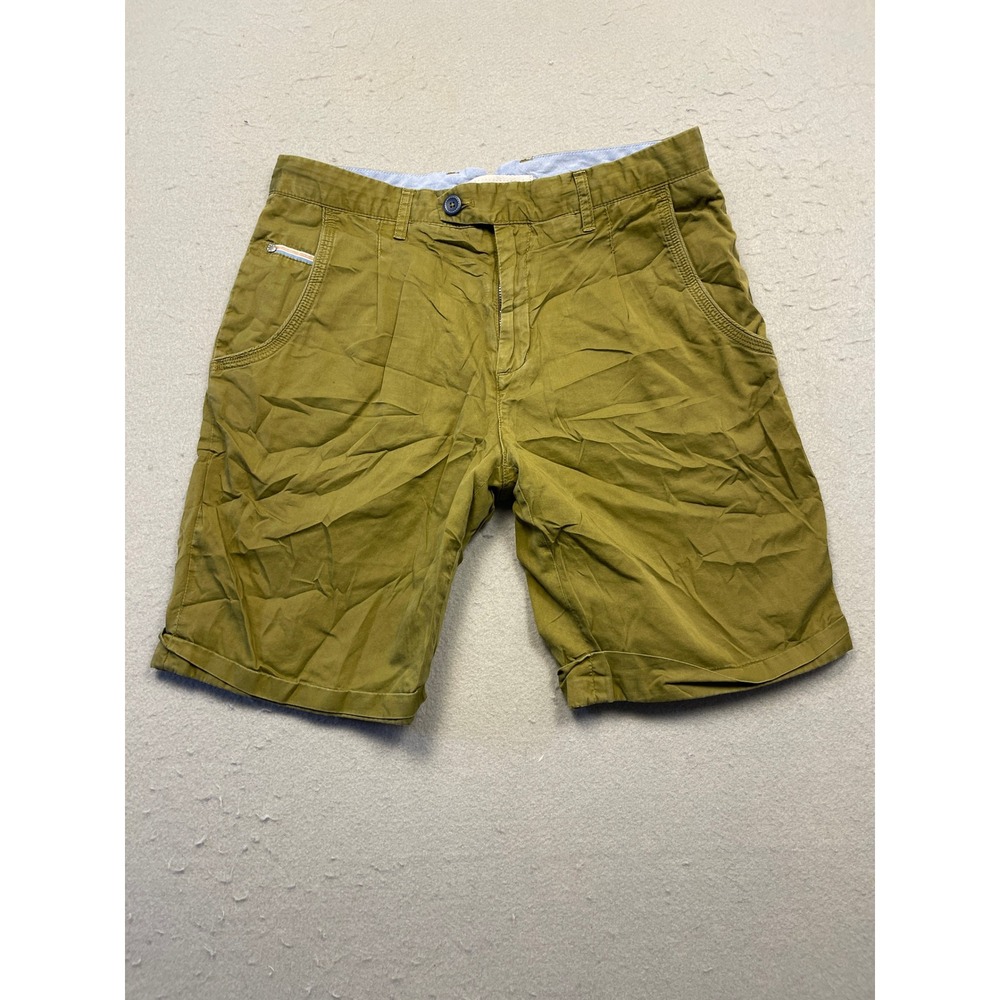 Zara Man Chino Shorts Cotton Olive Green USA 30 EUR 38 Mens